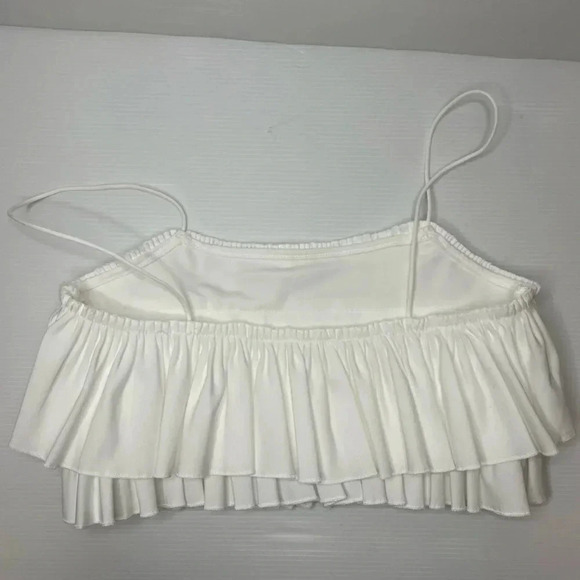 3 FOR $15 Zara White Ruffle Crop Top Size S - Picture 5 of 7